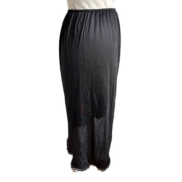 Vintage Warner’s Black Midi Wrap Front Slip Skirt - Picture 5 of 6